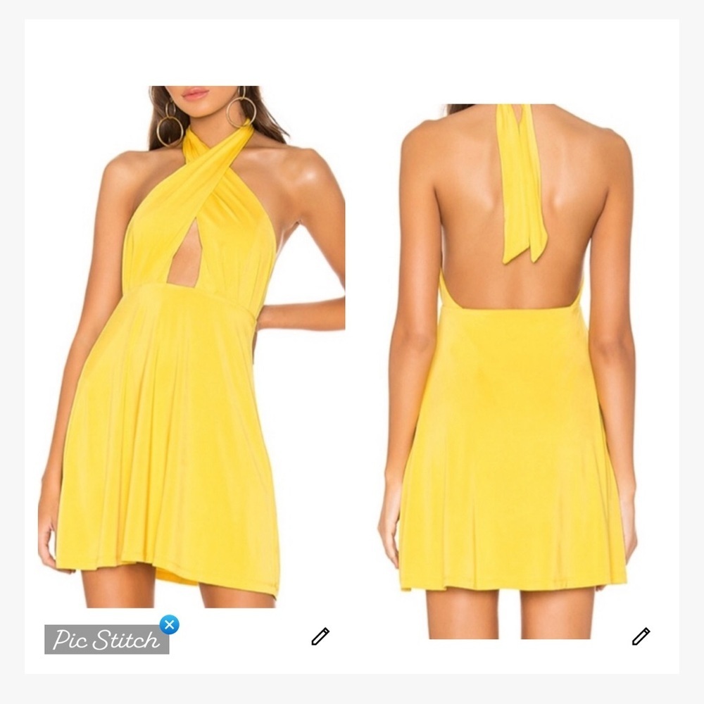 NBD X Naven Grace Yellow Halter Dress